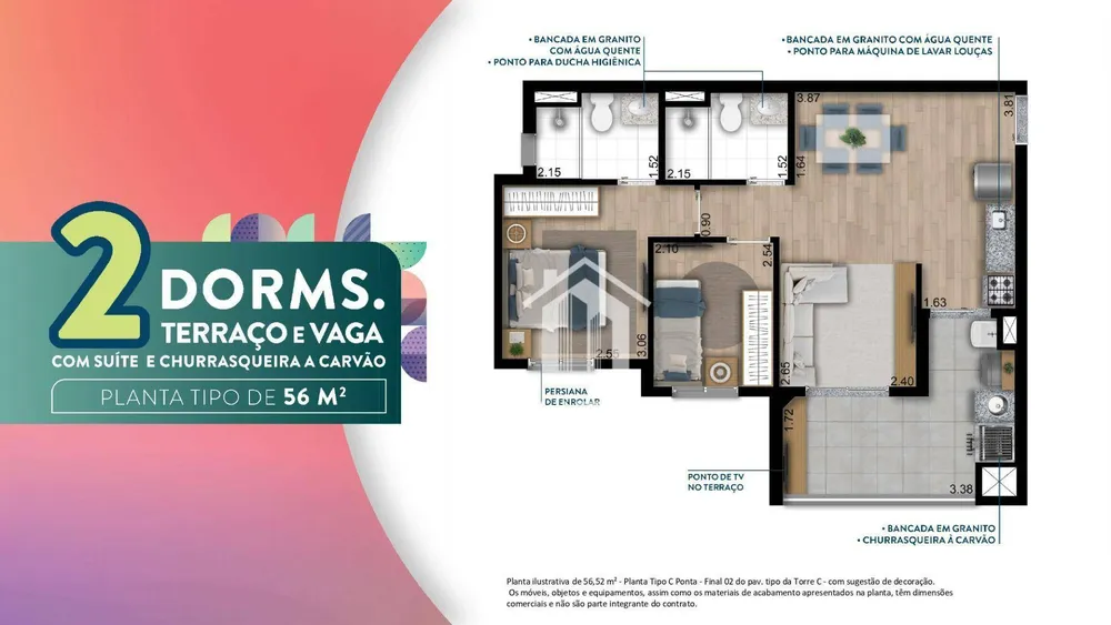 Apartamento, 2 quartos, 43 m² - Foto 6