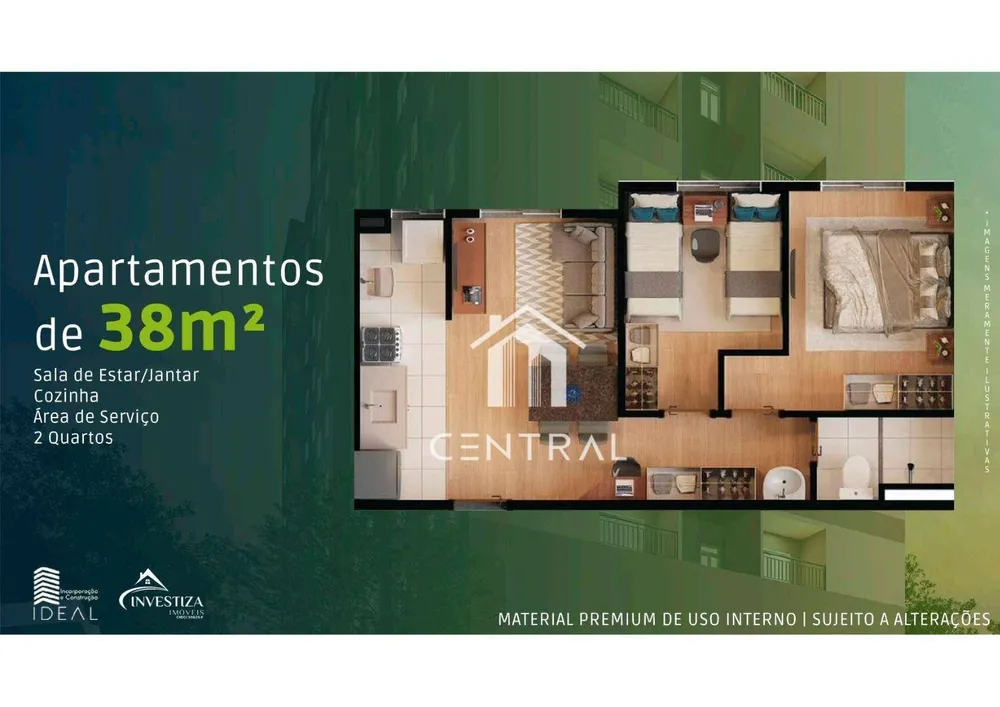 Apartamento, 2 quartos, 38 m² - Foto 2