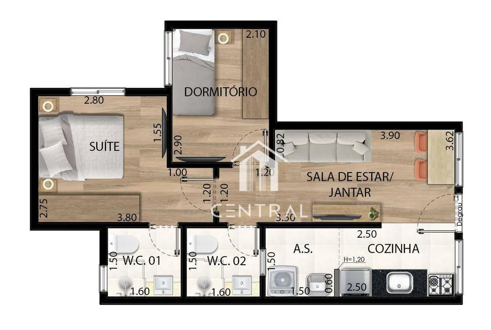 Apartamento, 2 quartos, 47 m² - Foto 9