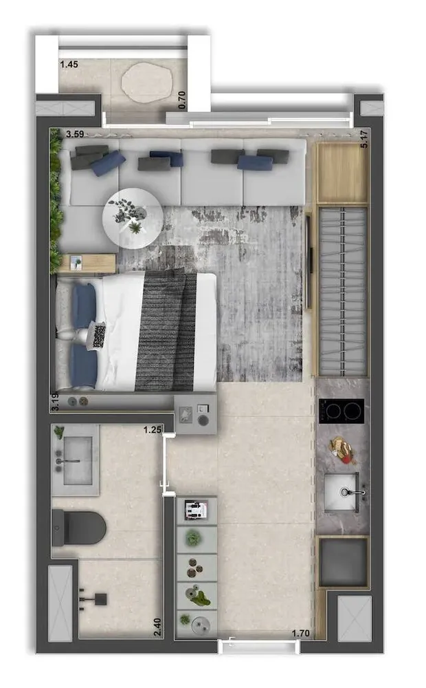 Apartamento, 1 quarto, 24 m² - Foto 1