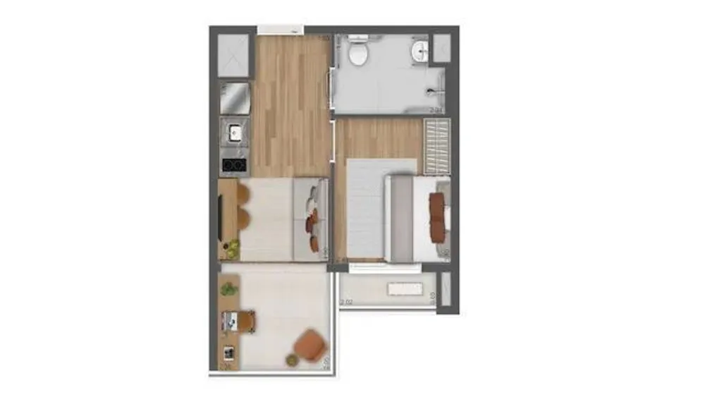 Apartamento, 1 quarto, 35 m² - Foto 1