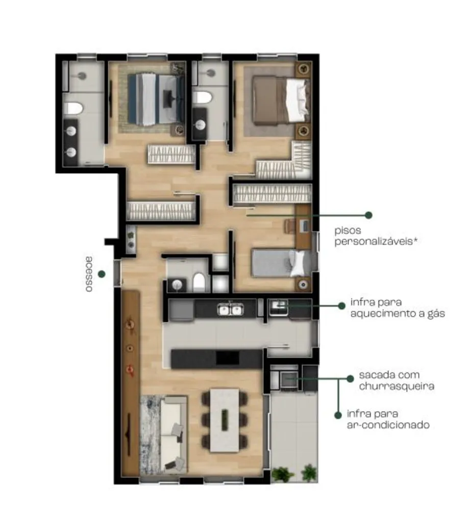 Apartamento, 3 quartos, 94 m² - Foto 5