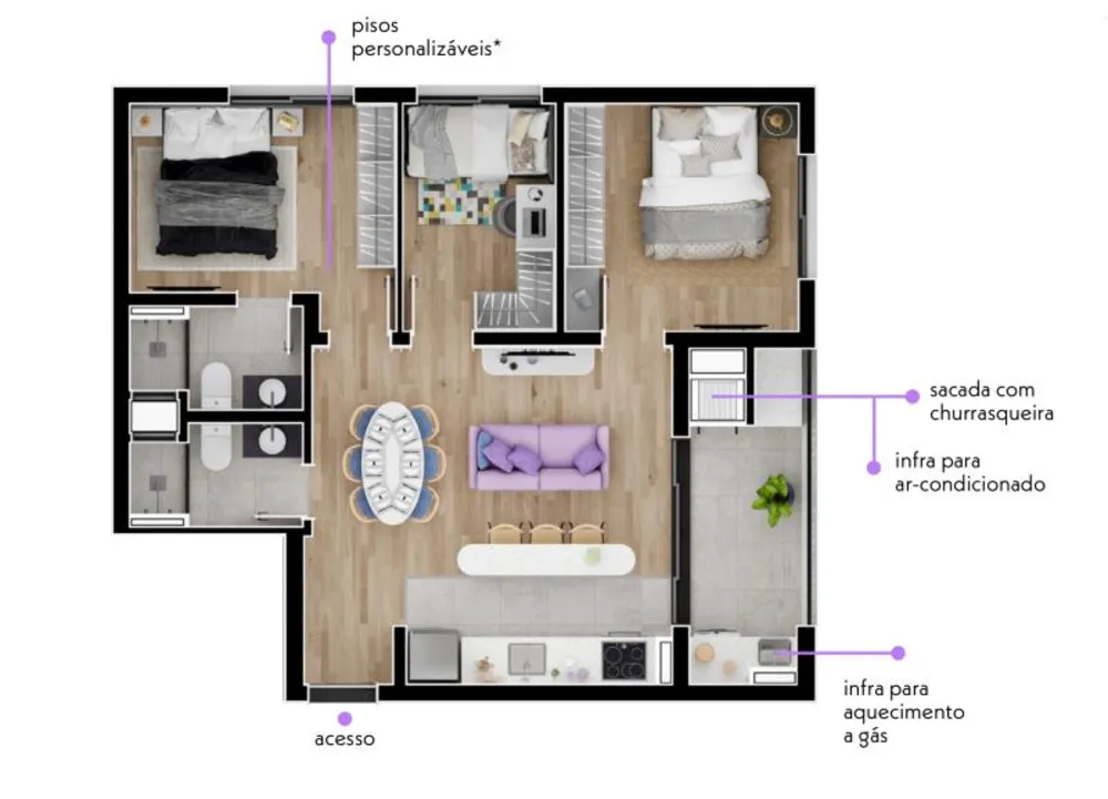 Apartamento, 3 quartos, 65 m² - Foto 5