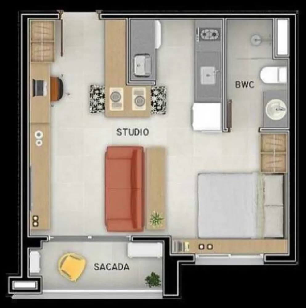 Apartamento, 1 quarto, 34 m² - Foto 8