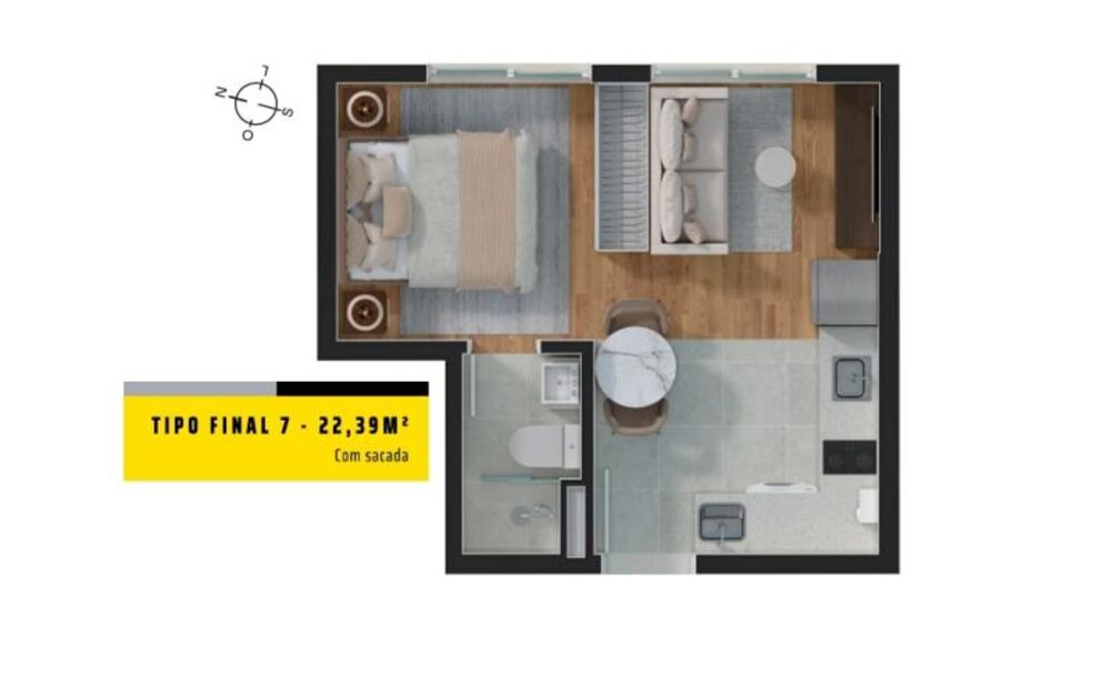 Apartamento, 1 quarto, 23 m² - Foto 8