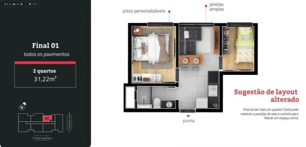 Apartamento, 1 quarto, 31 m² - Foto 4