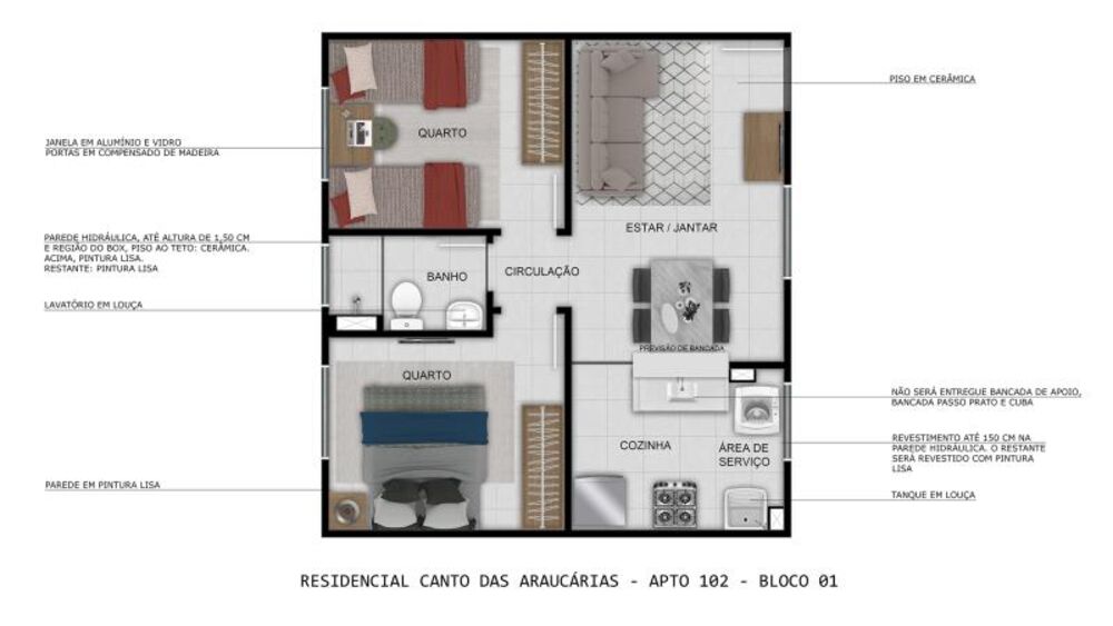 Apartamento, 2 quartos, 38 m² - Foto 1