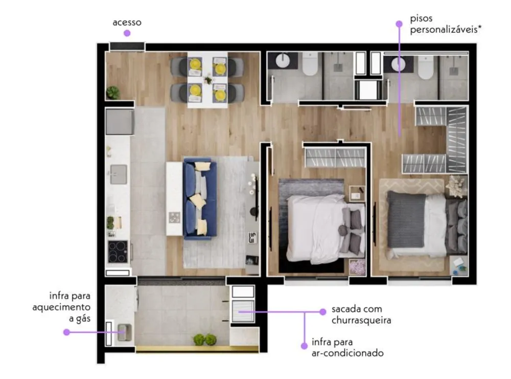 Apartamento, 2 quartos, 62 m² - Foto 5