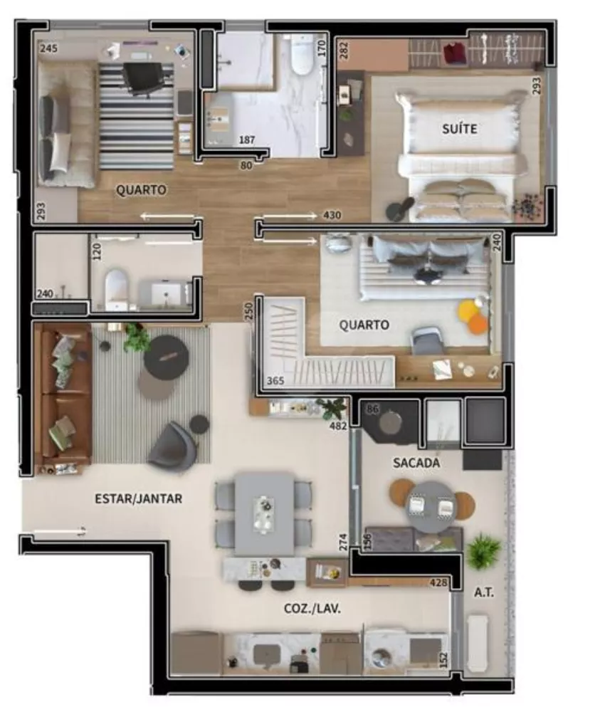 Apartamento à venda com 3 quartos, 74m² - Foto 4