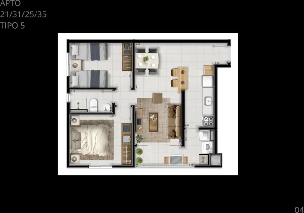 Apartamento, 2 quartos, 52 m² - Foto 6