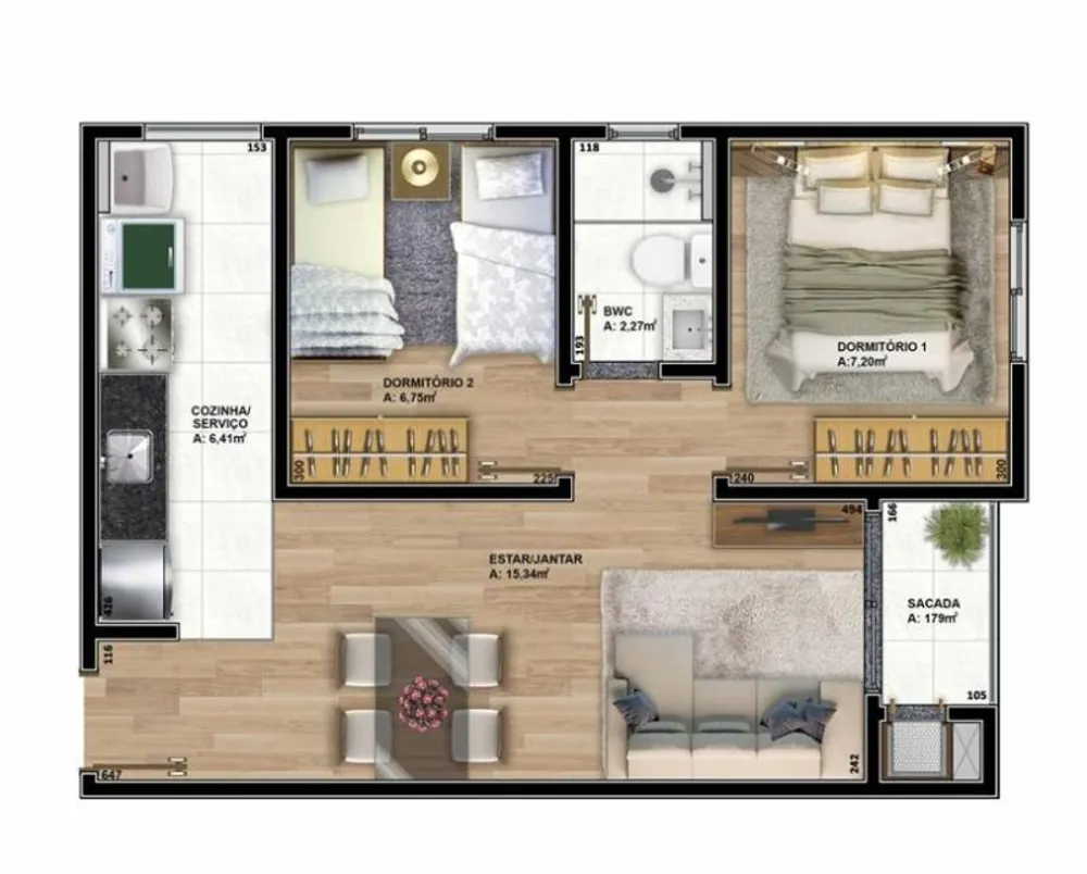 Apartamento, 2 quartos, 46 m² - Foto 12