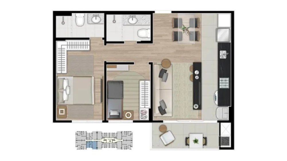 Apartamento, 2 quartos, 67 m² - Foto 3