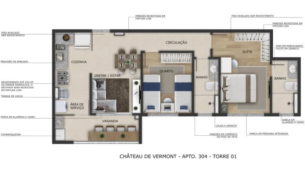 Apartamento, 2 quartos, 56 m² - Foto 6