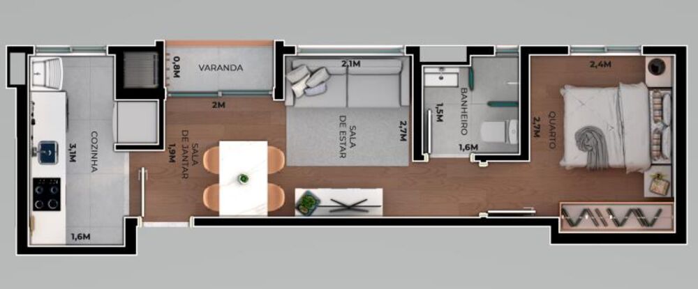 Apartamento à venda com 1 quarto, 35m² - Foto 7