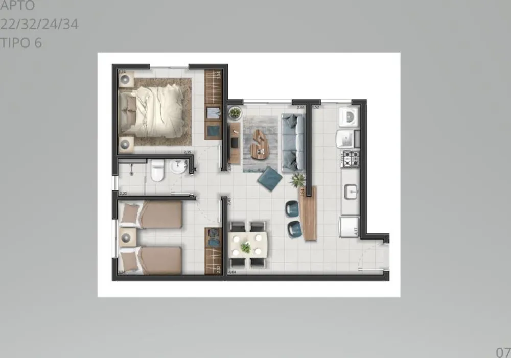 Apartamento, 2 quartos, 42 m² - Foto 5