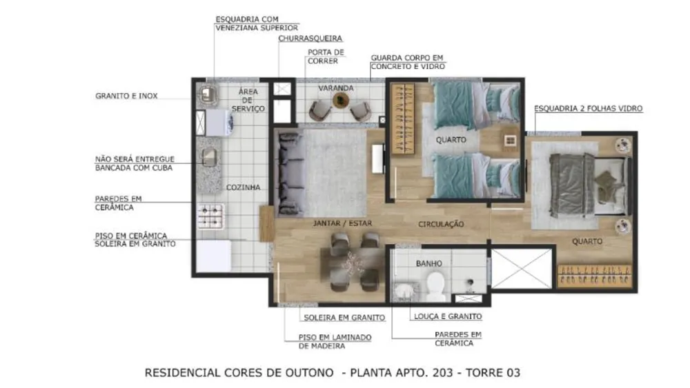 Apartamento, 2 quartos, 44 m² - Foto 7