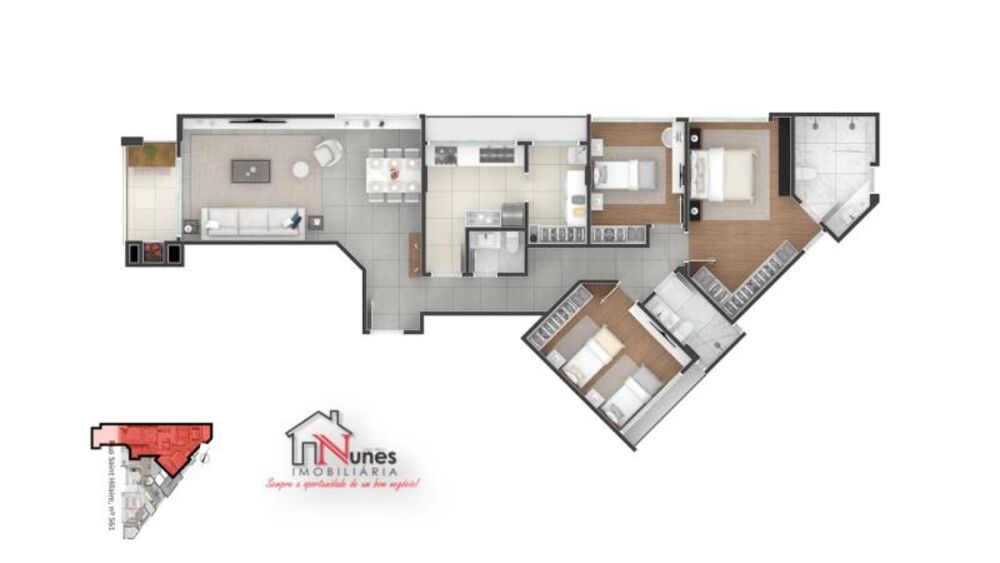 Apartamento, 3 quartos, 121 m² - Foto 2