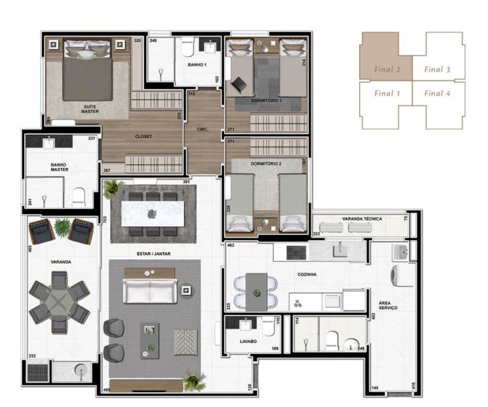 Apartamento, 3 quartos, 129 m² - Foto 3
