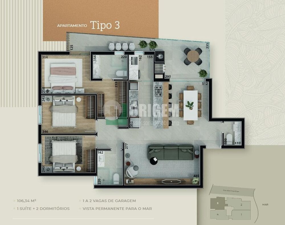 Apartamento, 3 quartos, 106 m² - Foto 3