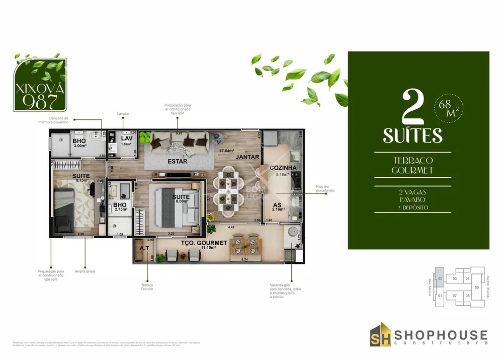 Apartamento, 2 quartos, 69 m² - Foto 2