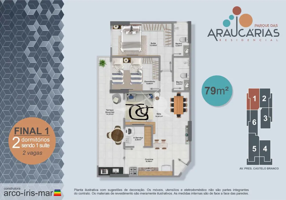Apartamento, 2 quartos, 79 m² - Foto 1