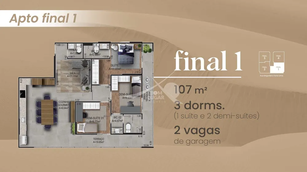 Apartamento, 3 quartos, 107 m² - Foto 3