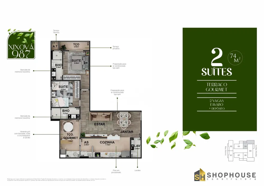 Apartamento, 2 quartos, 74 m² - Foto 12