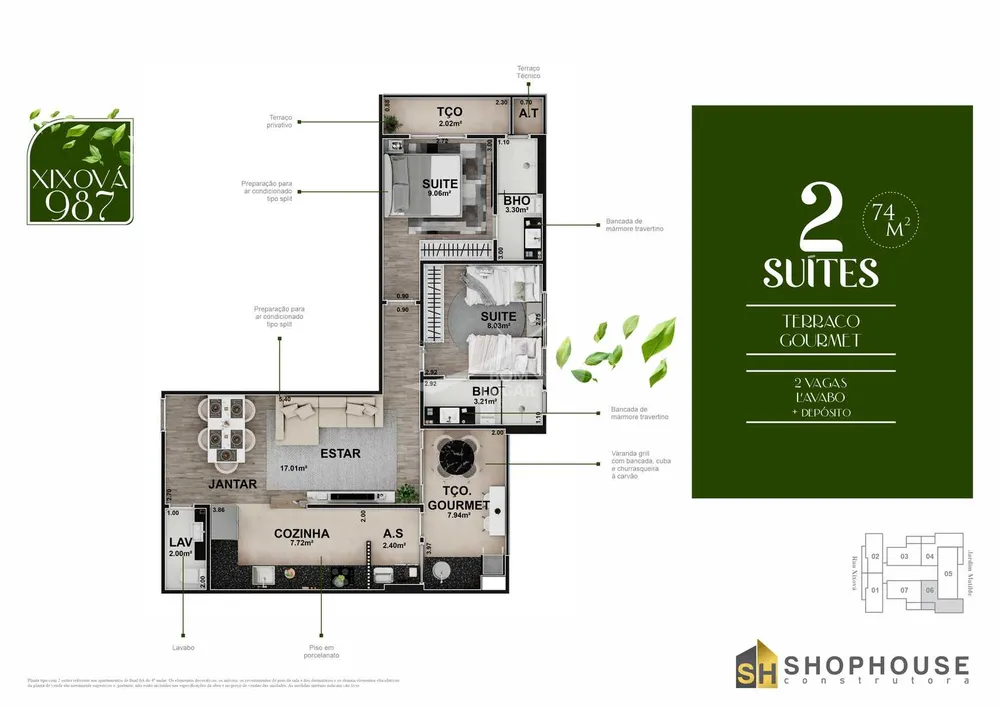 Apartamento, 2 quartos, 74 m² - Foto 6
