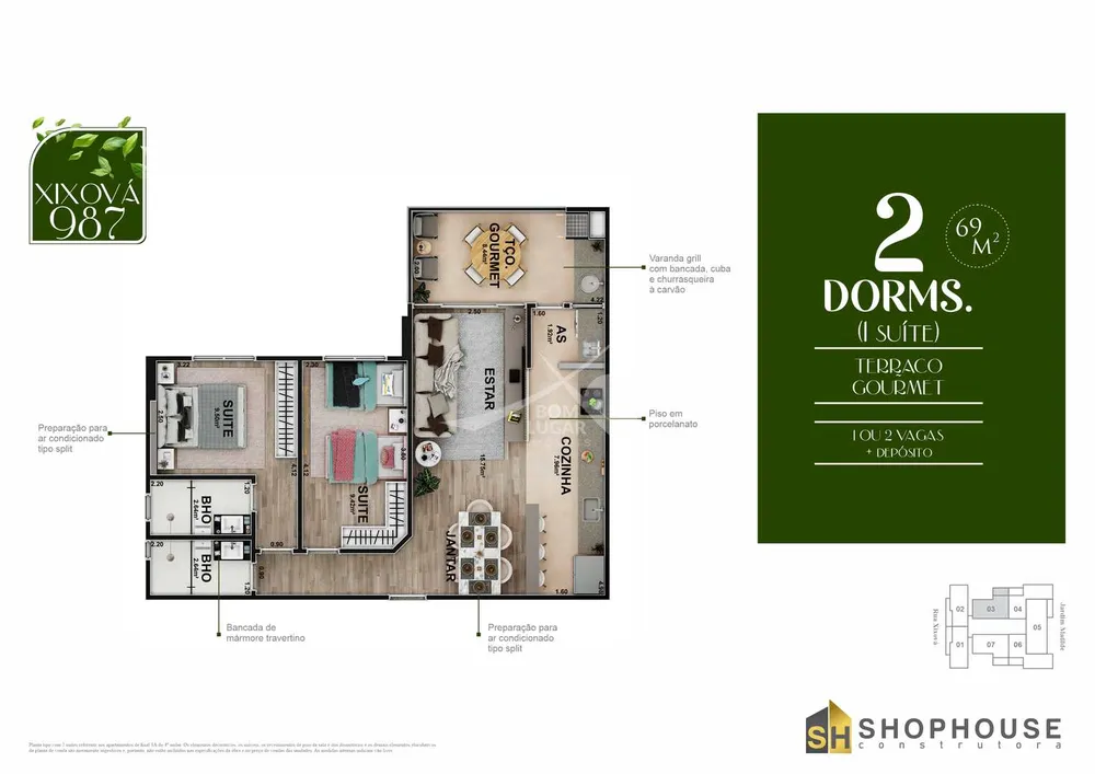 Apartamento, 2 quartos, 69 m² - Foto 3