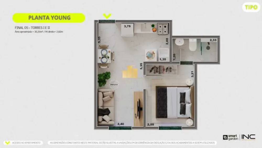Apartamento, 2 quartos, 32 m² - Foto 12