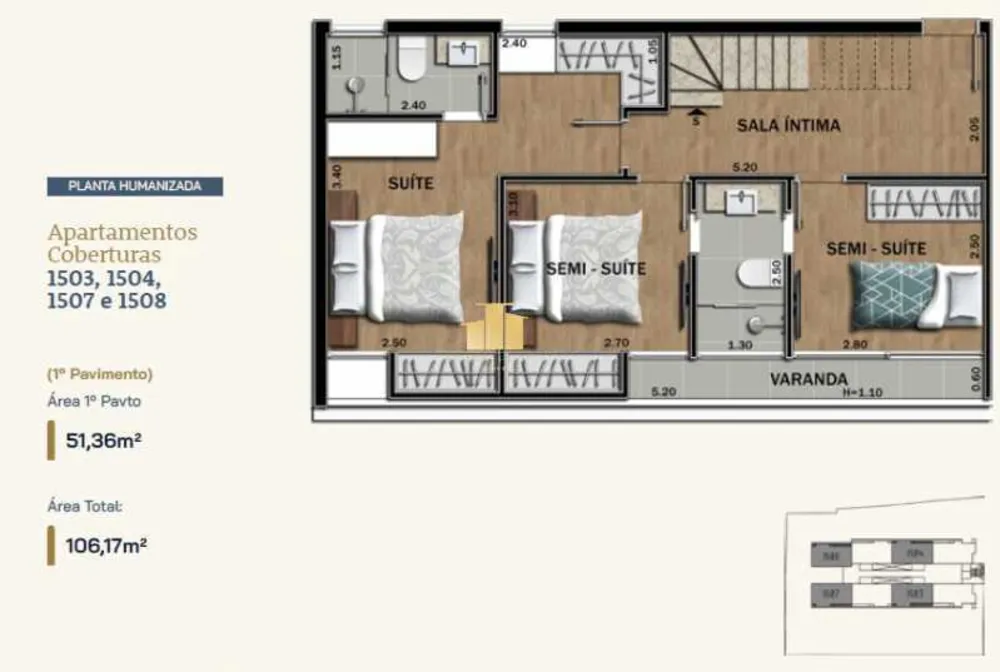 Cobertura, 3 quartos, 106 m² - Foto 12