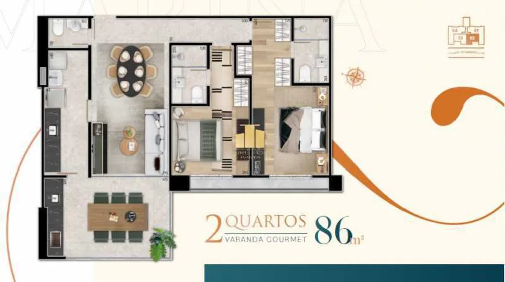 Apartamento, 2 quartos, 86 m² - Foto 3