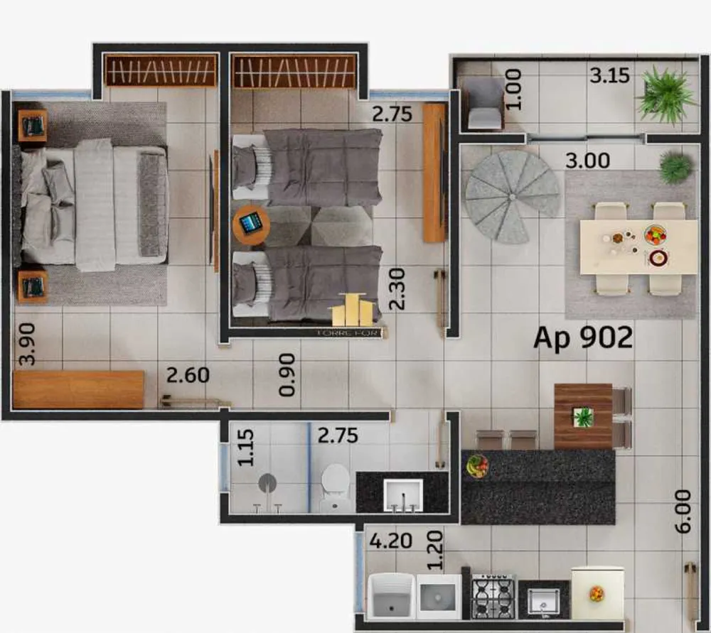 Cobertura, 2 quartos, 104 m² - Foto 7