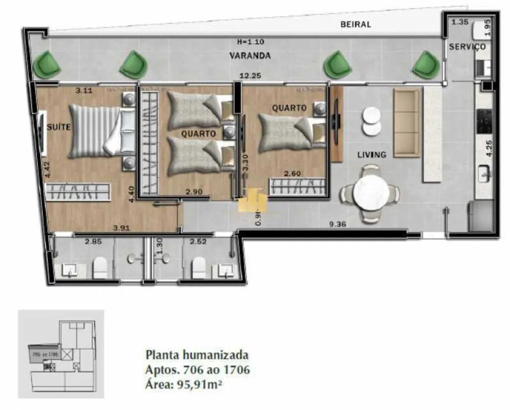 Apartamento, 3 quartos, 95 m² - Foto 12
