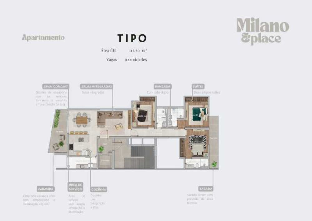Apartamento à venda com 3 quartos, 121m² - Foto 2