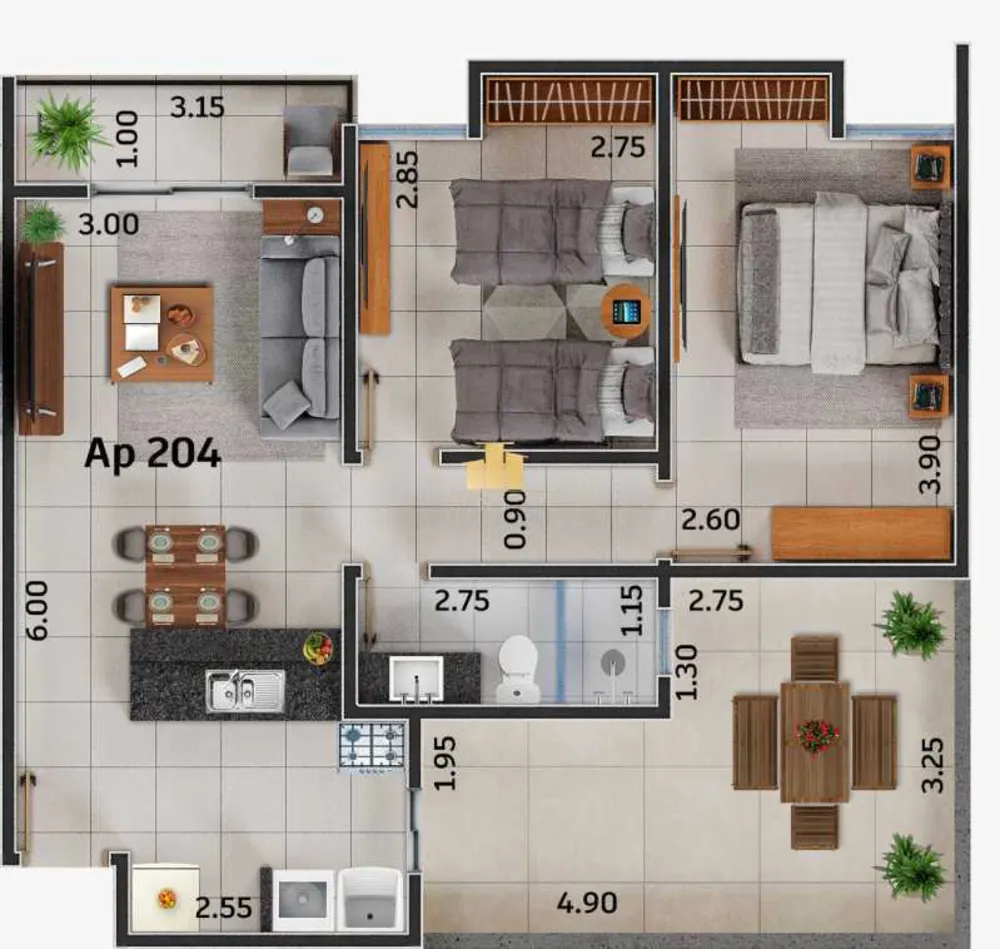 Apartamento, 2 quartos, 60 m² - Foto 7