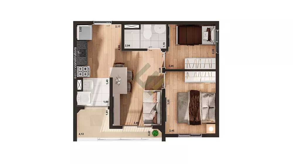 Apartamento, 2 quartos, 38 m² - Foto 4