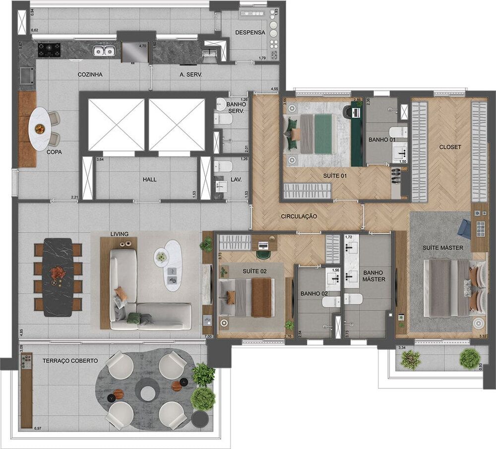 Apartamento à venda com 3 quartos, 215m² - Foto 4
