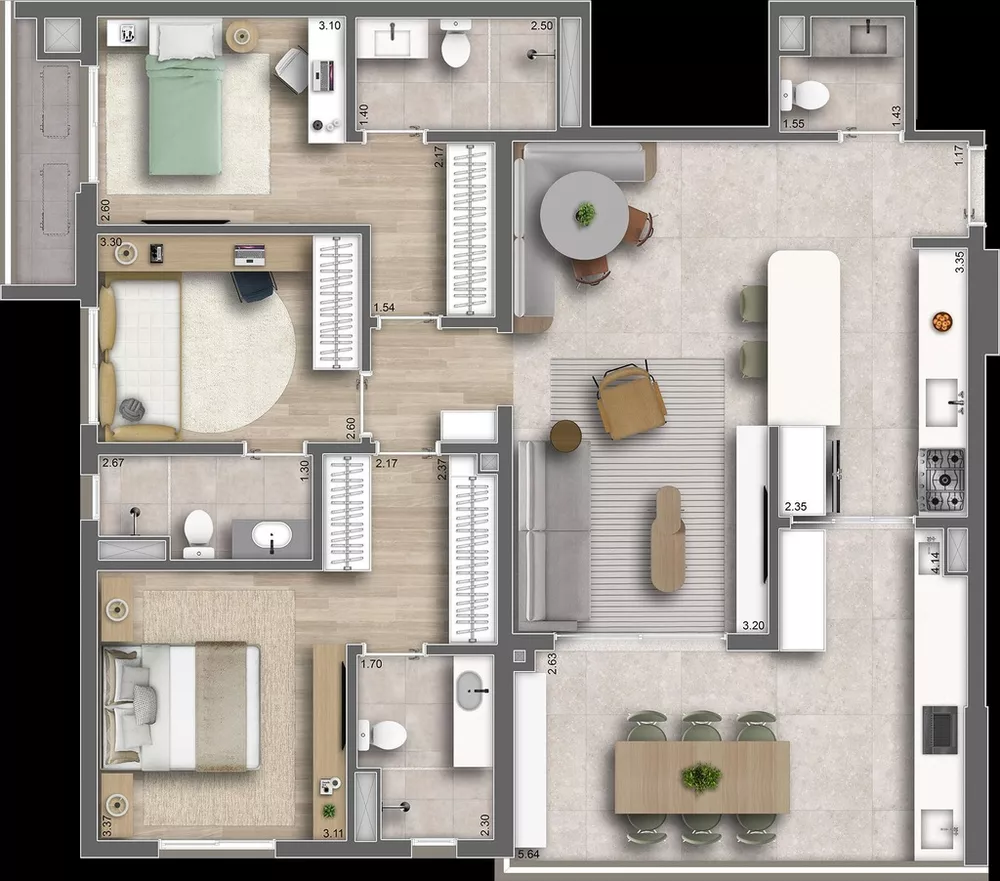 Apartamento, 3 quartos, 148 m² - Foto 3
