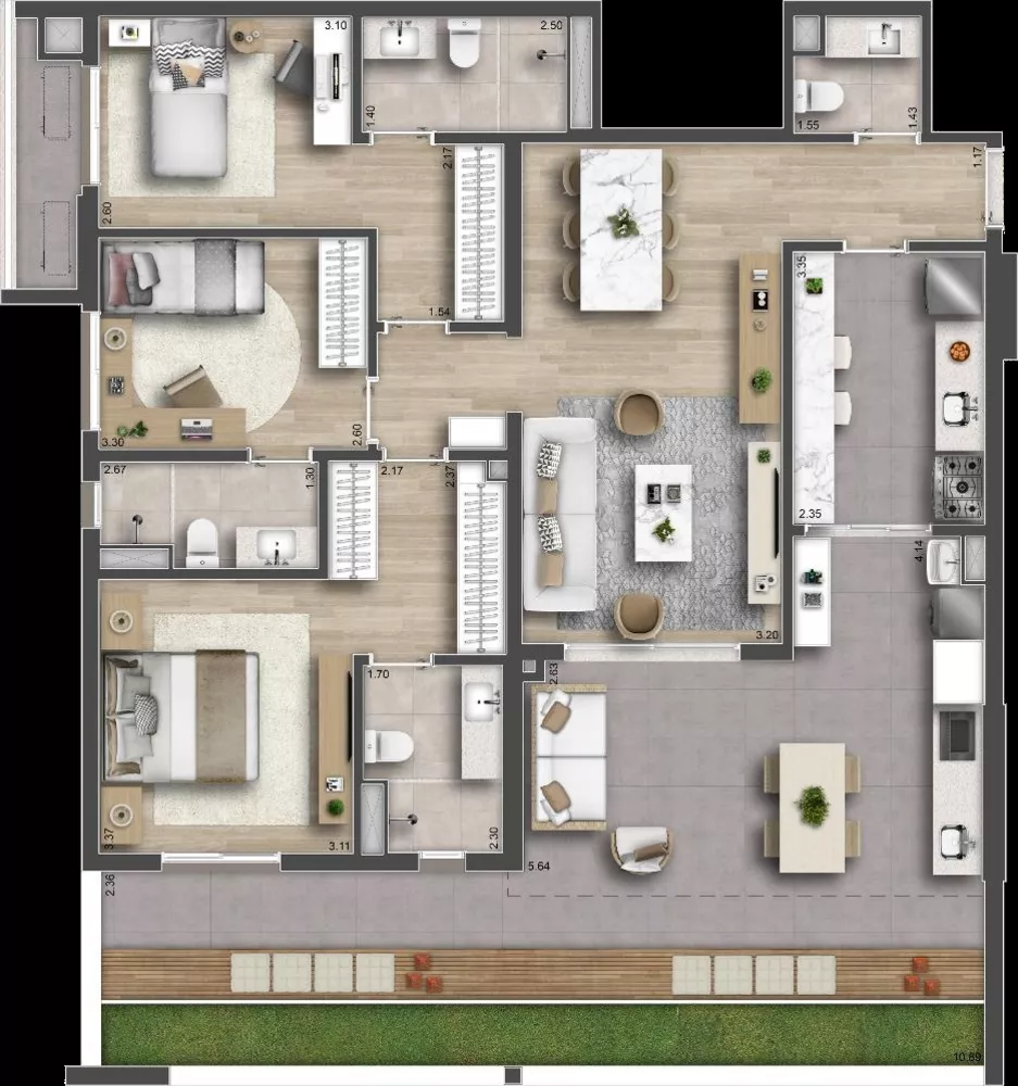 Apartamento, 3 quartos, 148 m² - Foto 9