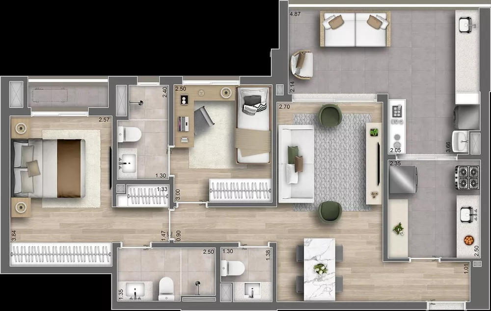 Apartamento, 3 quartos, 148 m² - Foto 2