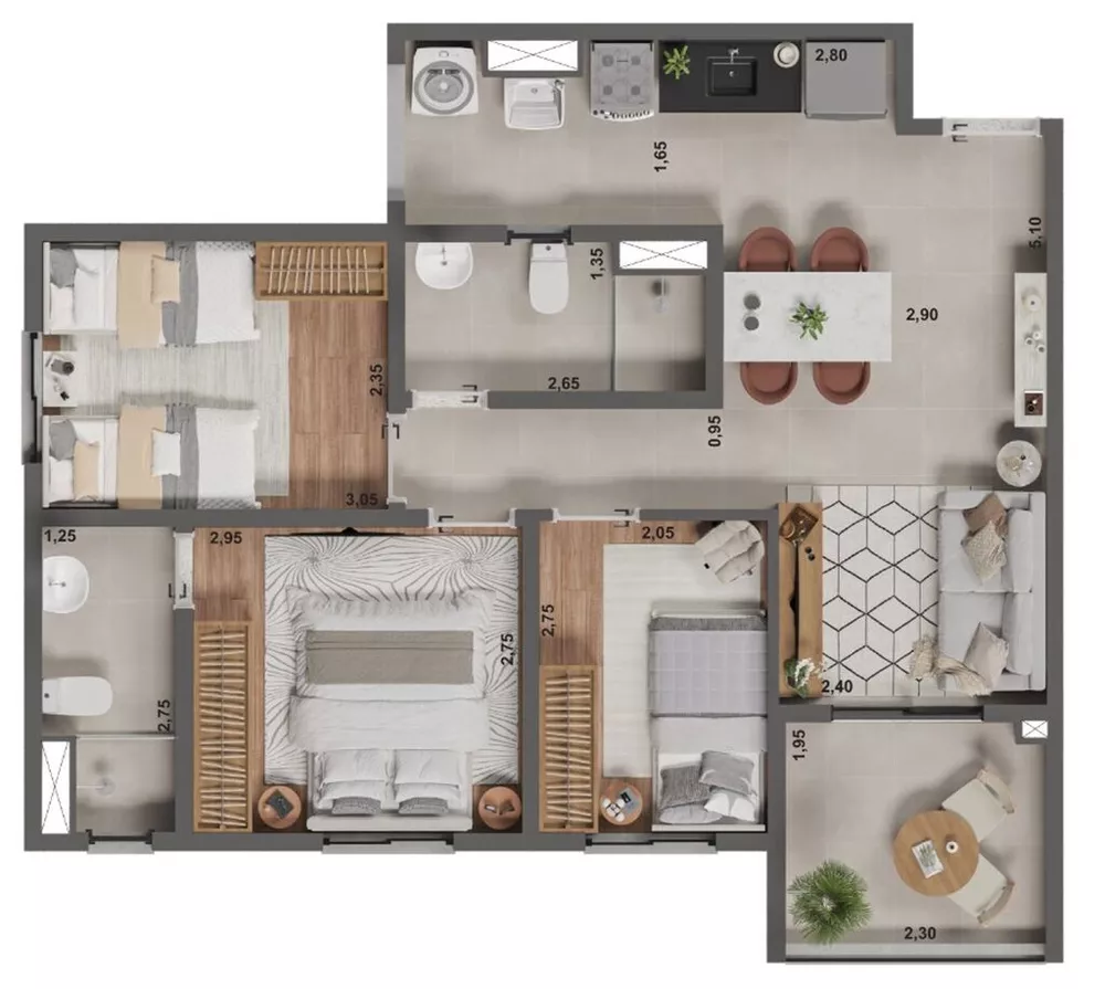 Apartamento, 3 quartos, 63 m² - Foto 17