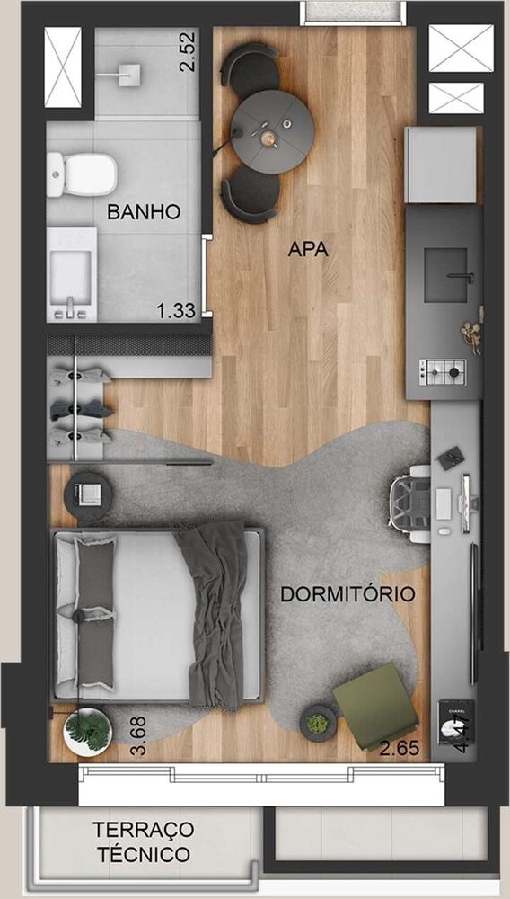 Apartamento à venda com 1 quarto, 27m² - Foto 8