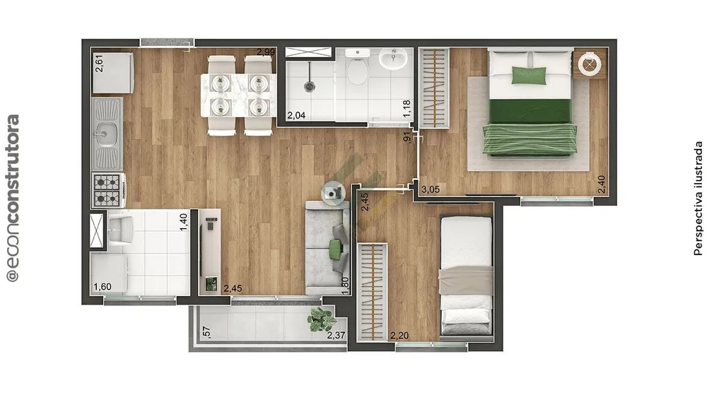 Apartamento, 2 quartos, 38 m² - Foto 6