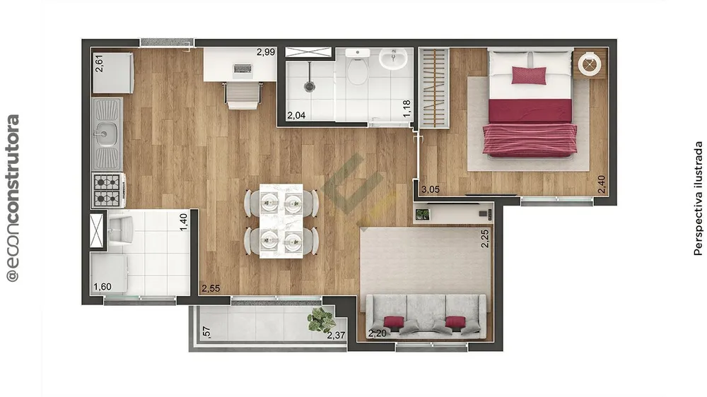 Apartamento, 2 quartos, 38 m² - Foto 3
