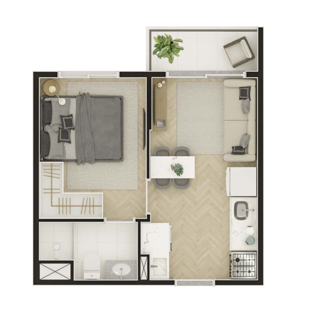 Apartamento, 2 quartos, 36 m² - Foto 1