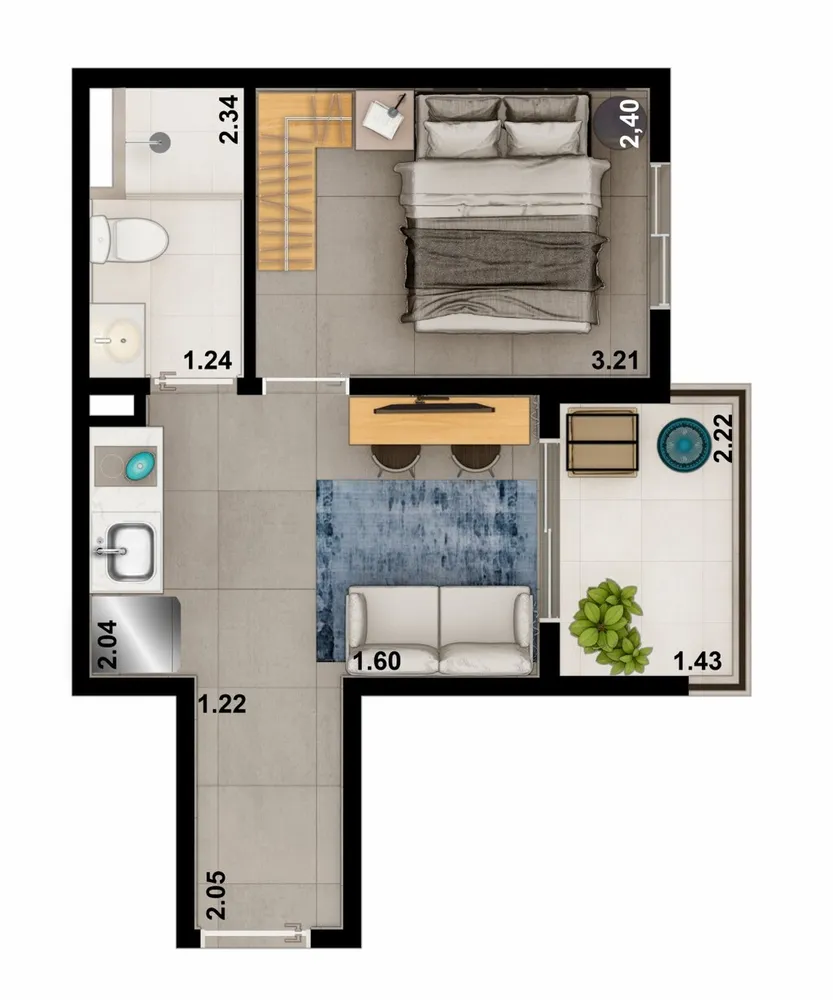 Cobertura, 1 quarto, 47 m² - Foto 11