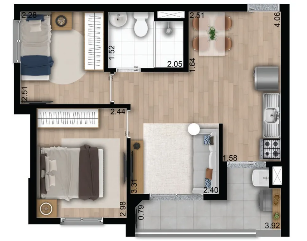 Apartamento, 2 quartos, 42 m² - Foto 12
