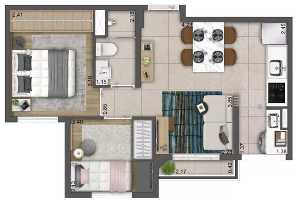 Apartamento, 2 quartos, 37 m² - Foto 12