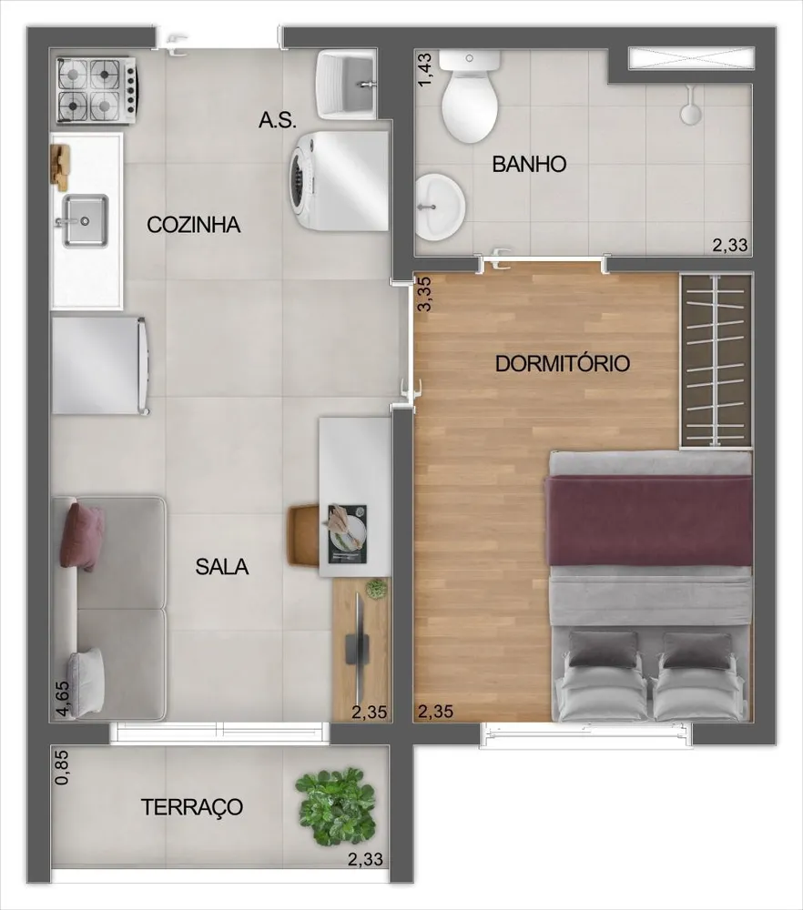 Apartamento, 1 quarto, 27 m² - Foto 7